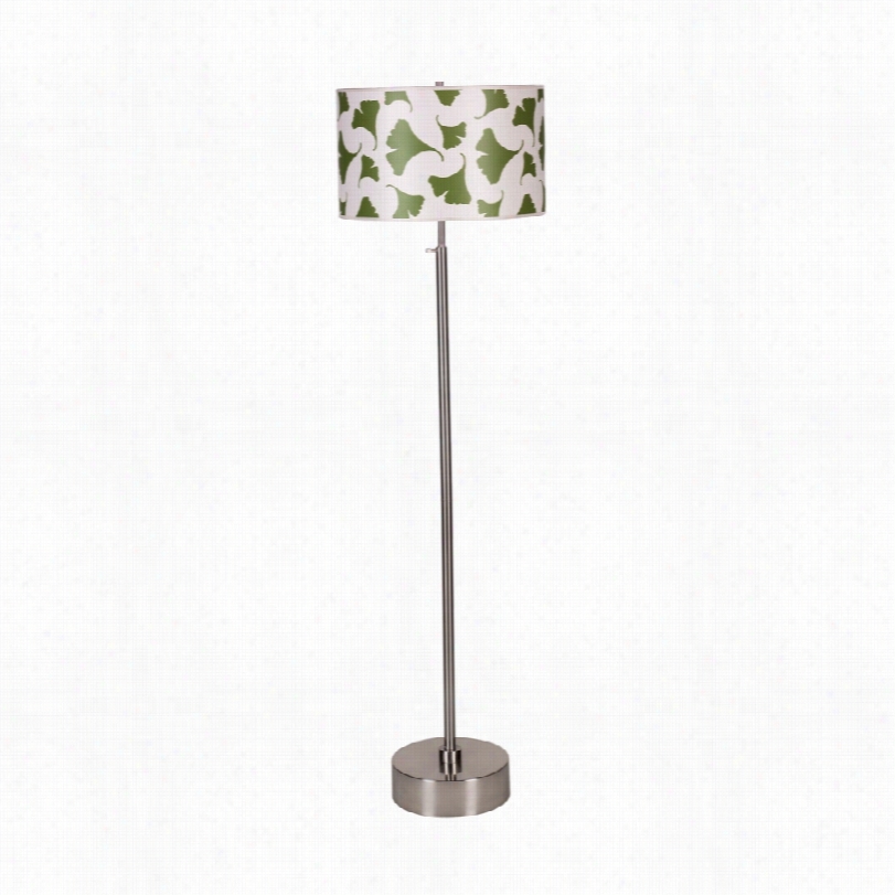 Contepmorary Lights Up! Cancan Modern Green Ginko Drum Degree Floor Lamp