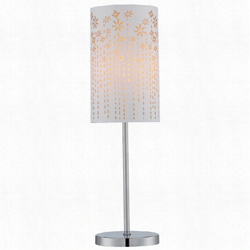 Contemporary Lite Source Poppy Chrome Laser-cut Gold Table Lamp