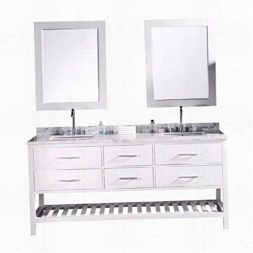 Contemporary London White Marble 72-inch-w Doubl Esink Vanity