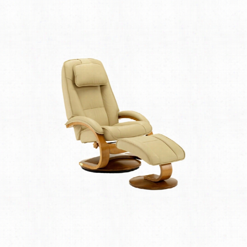 Contemporary Max Motion Jonas Cobblsetone Leather Recliner And Ottoman