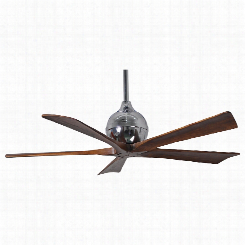 Contemporary Matthews  Irene 5-blade Walnut Ceiling Fan - 52"" Chrome