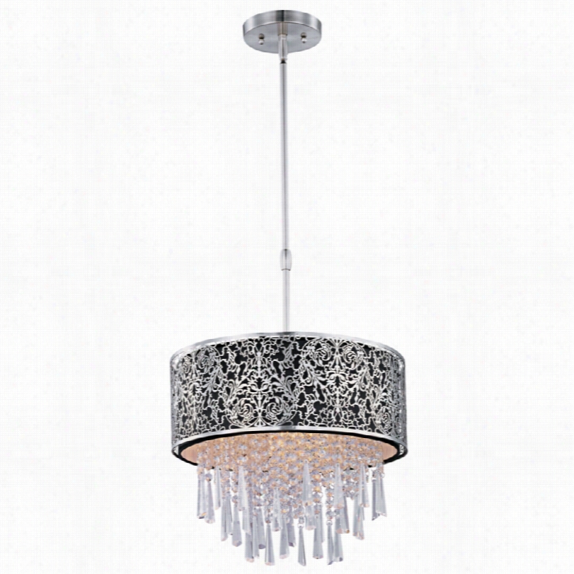 Contemporary Maxim Rapture Black And Satin Nickel Pendant Light