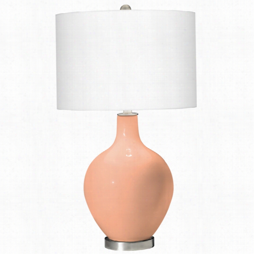 Contemporary Mellow Coral Ovo 28 1/2inch-h Glss Table Lamp