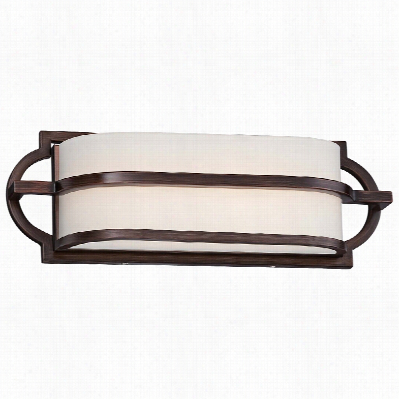 Contemporary Mission Grove 16"" Wide Led Dark Brushed Bronze Bath Whitish