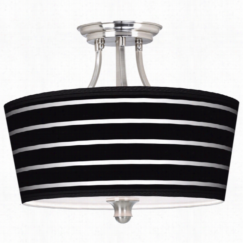 Contemporary Modern Bpld Black Stripe 18-inch-w Ceiling Light