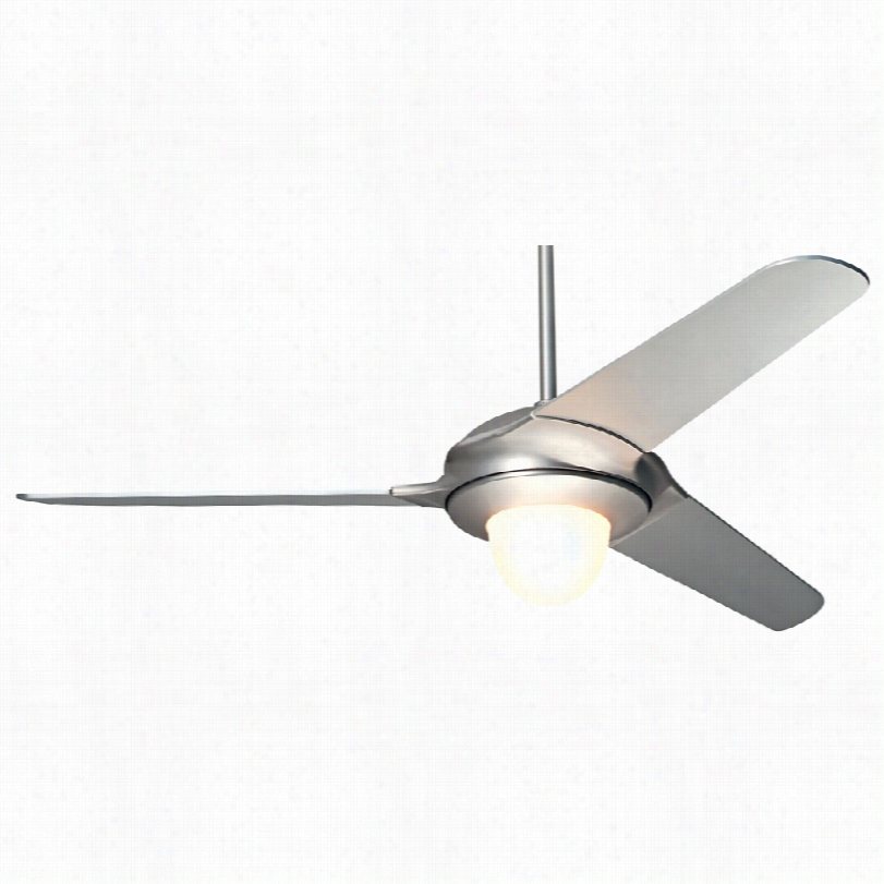 Contemporary Modern Fan Flow Matte Nickel Lighted 52-inch Ceiling Fan