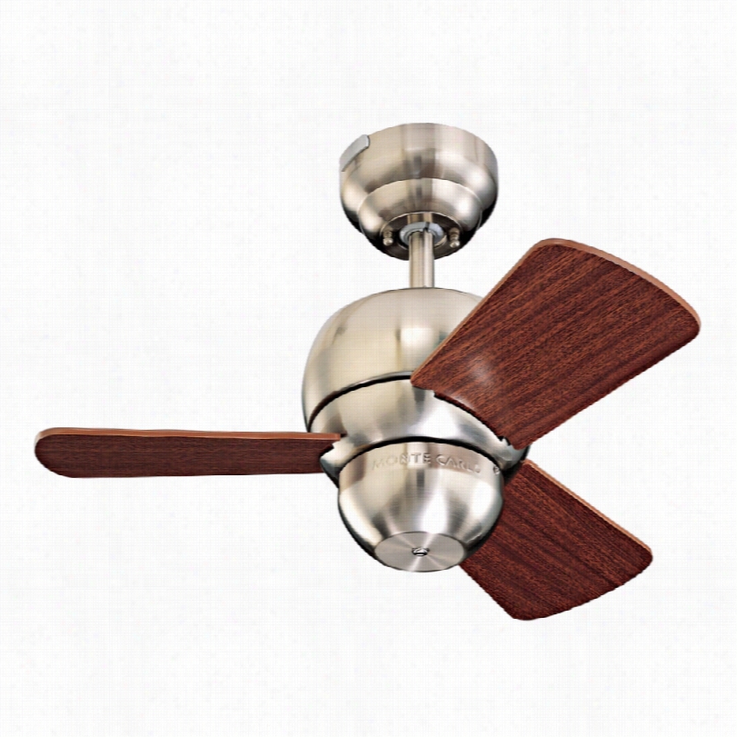 Contemporary Monte Carlo Micro Ceiling Fan - 25"" Brushed Steel