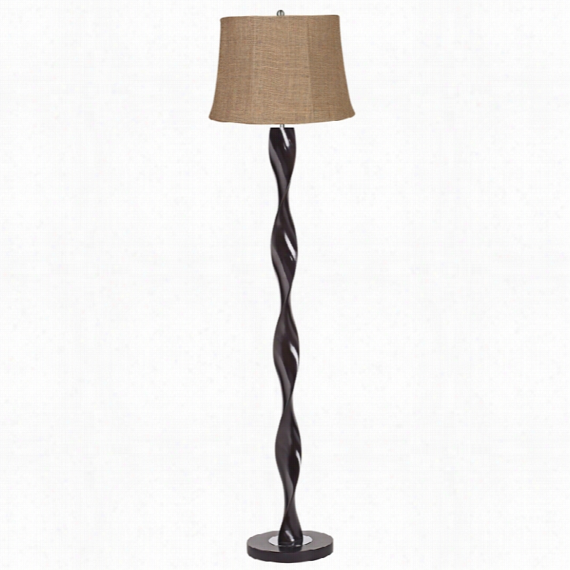 Contemporary Natural Burlap Twist Floor Lamp