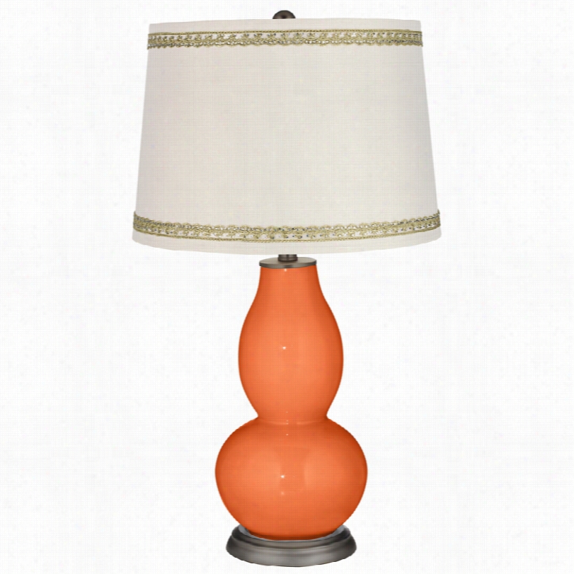 Contemporary Nectarine Double Gourd Table Lamp With Rhinestone Lcae Rebuke