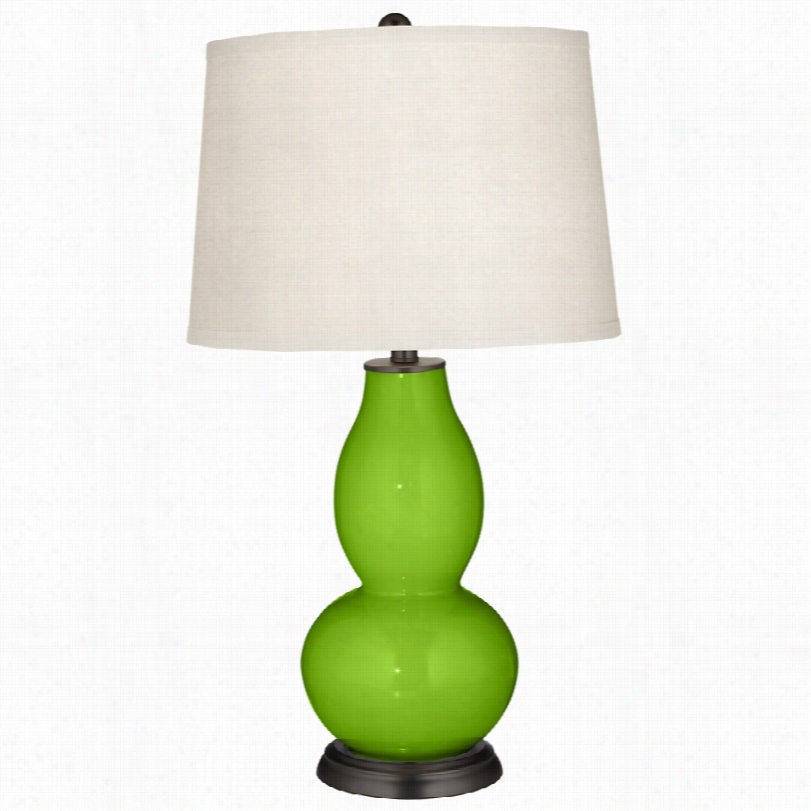 Contempirary Neongreen Double Gourd 29 1/2-icnh-h Color Plus Table Lamp