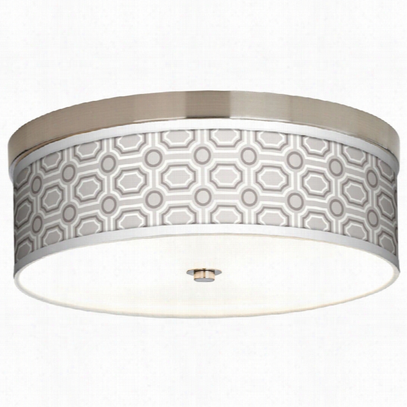 Contemporary Nickel With Luxe  Tile Shade Energy Efficient Ceiling Light