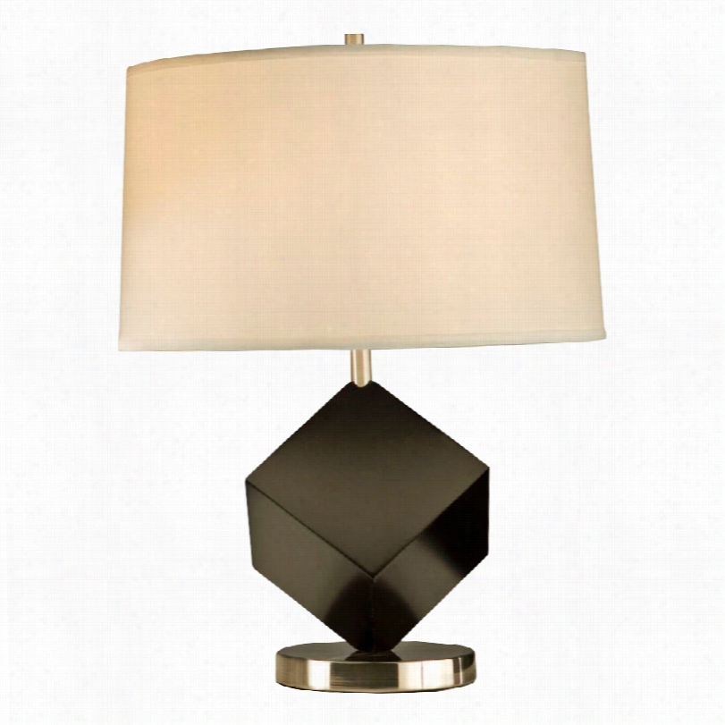 Contemporary Ova Cubes Reclining Square Gloss Black  22-inch-h Table Lamp