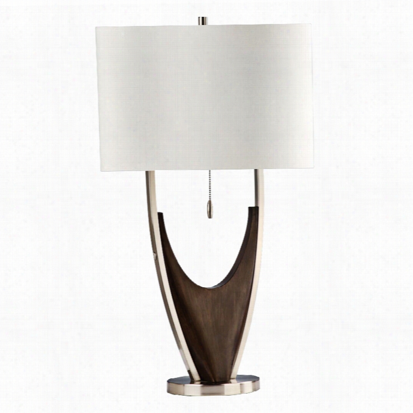 Contemporary Nova Ull Pecan And Brushed Nickell 28-inch-h Table Lamp