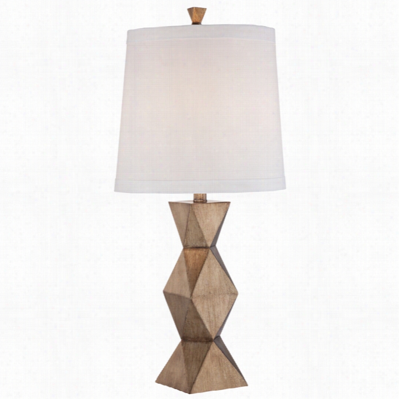 Contemporary Olga Dark  Gold Geometric Column Modern Table Lamp