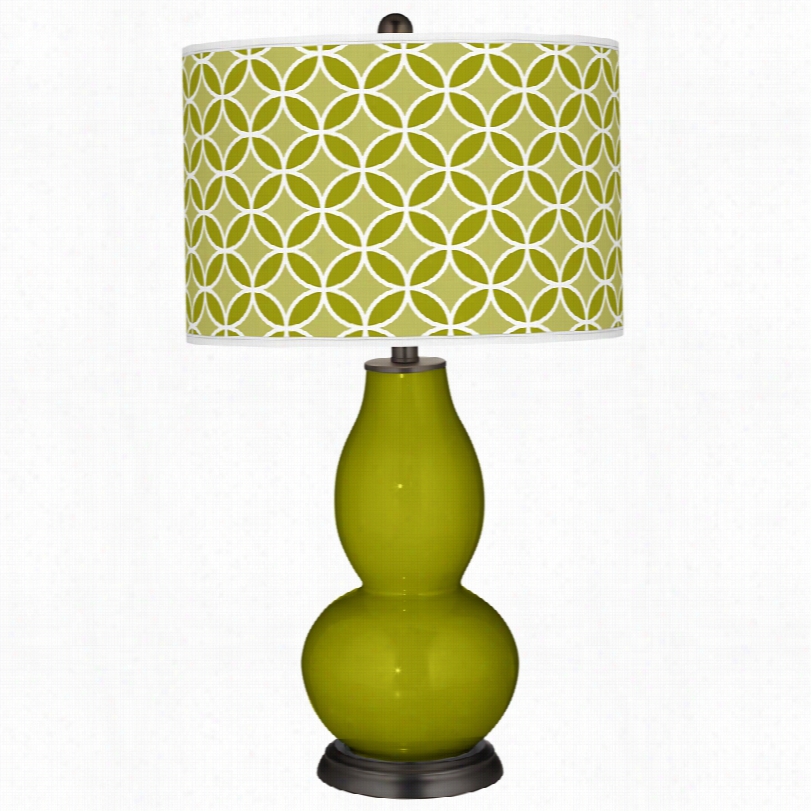 Contemoprary Olive Green Art Shade Double Gourd Color Plus Flat Lamp