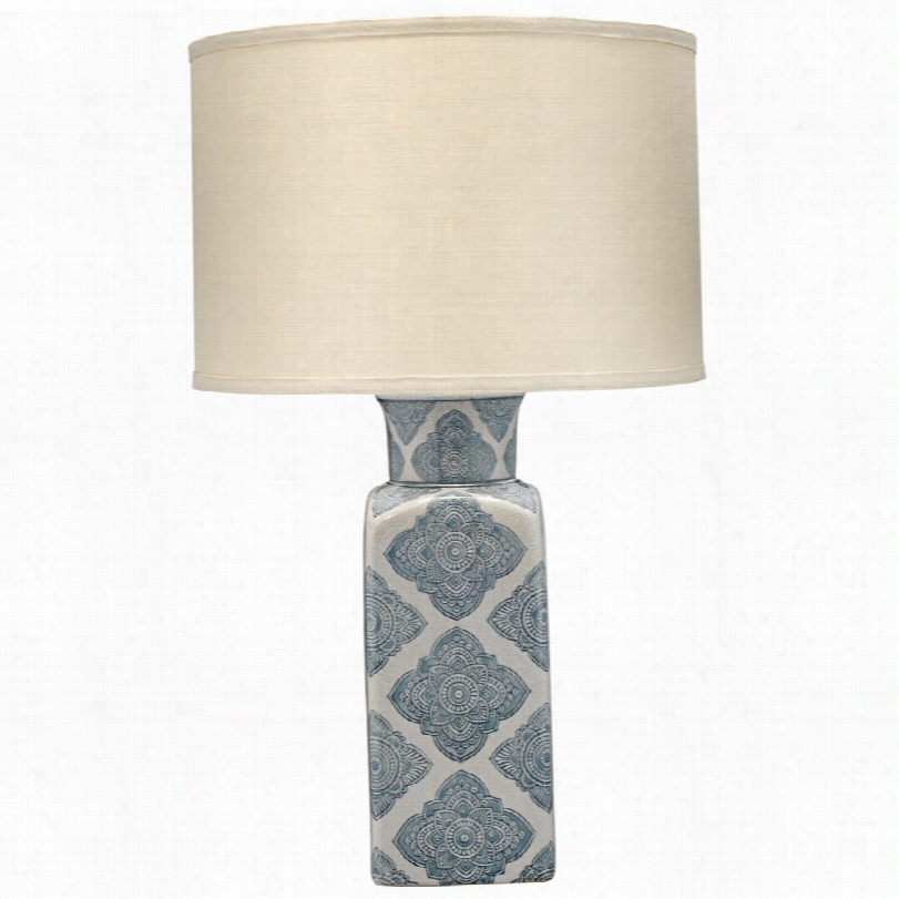 Contempor Ary Oran Blue And Whi Te Ceramic Jamie Youn Table Lamp