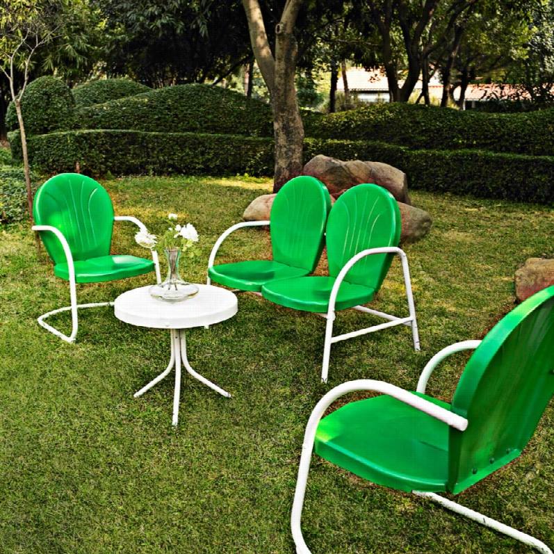 Contemporary Orson Grassopper Green 4-piece Outdooor Seating Set