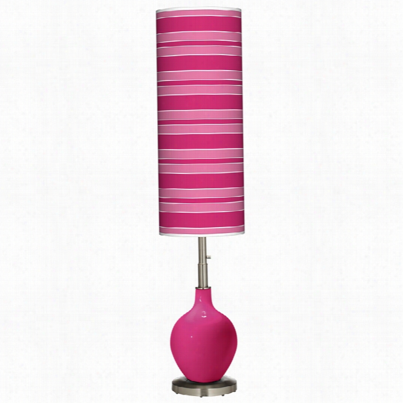 Contemporary Ovo Modern Beetroot Purple Conspicuous Stripe Color Plus Floor Lamp