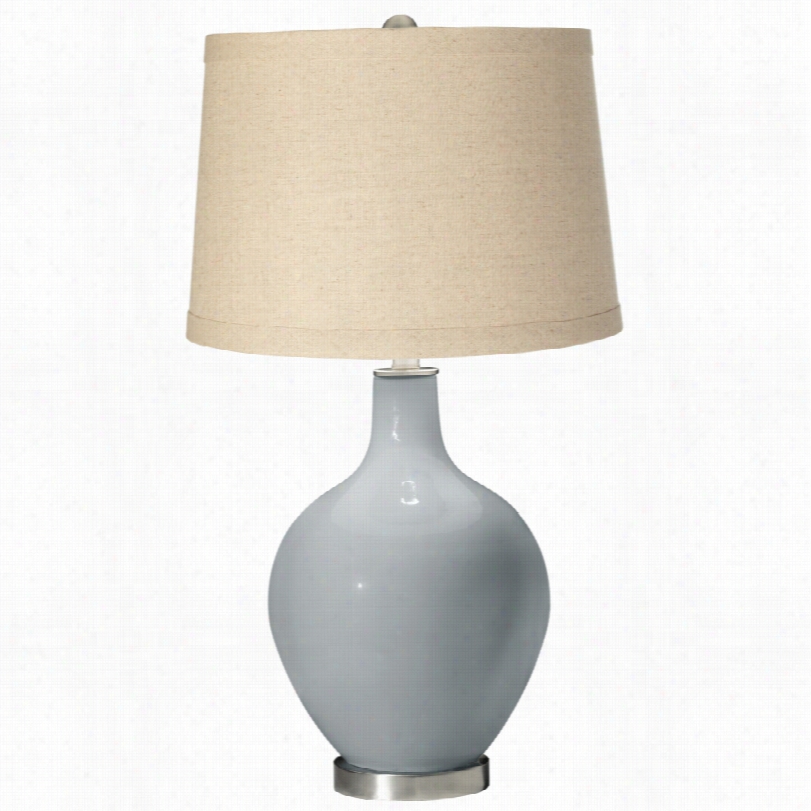 Contemporary Ov Ooatmeal Thread Of Flax Drum Shade 6-inch-w Table Lamp