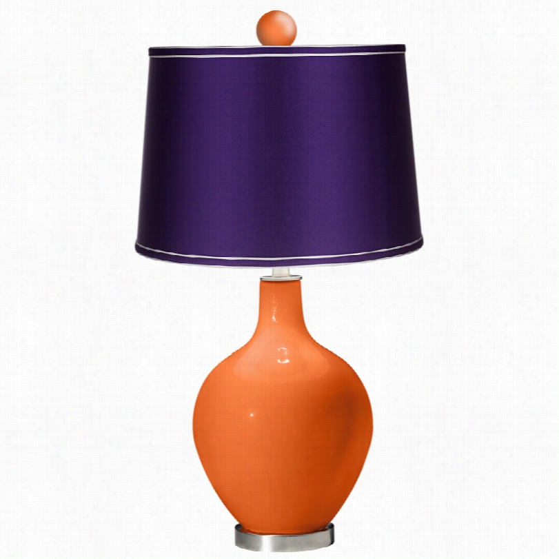 Contemporary Ovo Satin Purple Shade 30 1/2-inch-h Cloor More Table Lamp
