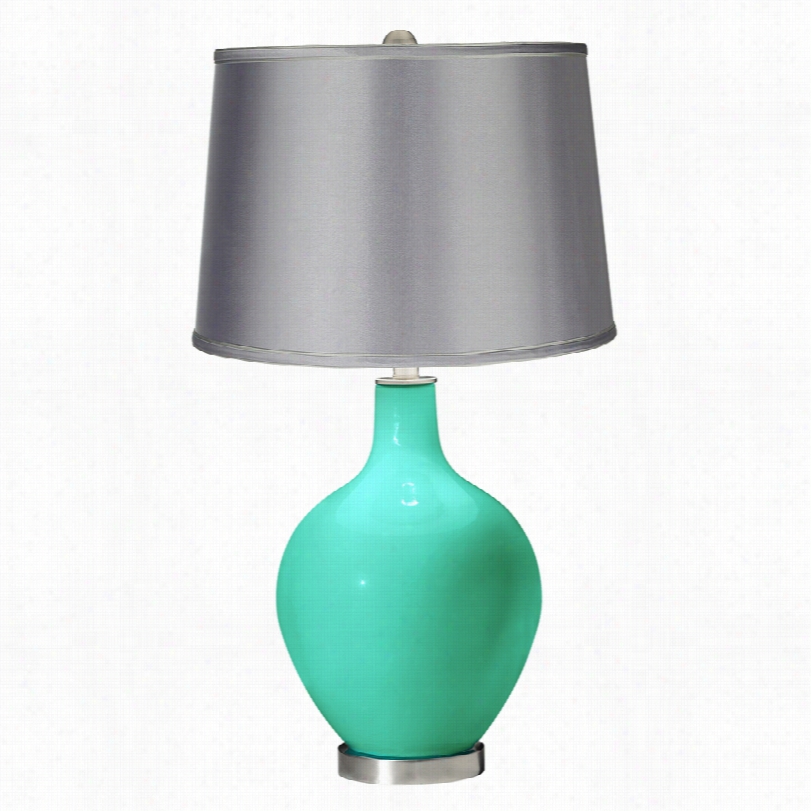 Contemorary Ovo Turquoise Light Gray  28 1/2-inch-h Color Plus Table Lamp