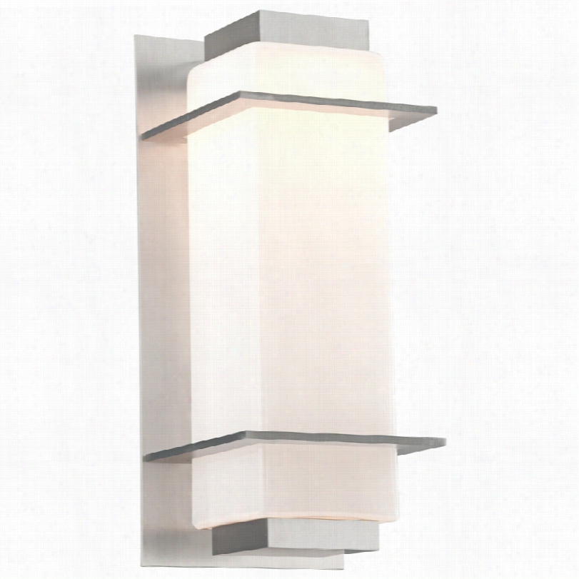 Cont Emporary Paradox Satin Aluminum Led 17 1/4-inch-h Outdoor Wall Light