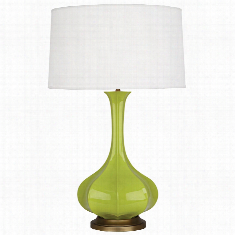 Contemporary Pike Apple Ceramic And Brass3 2-inch-h Table Lamp