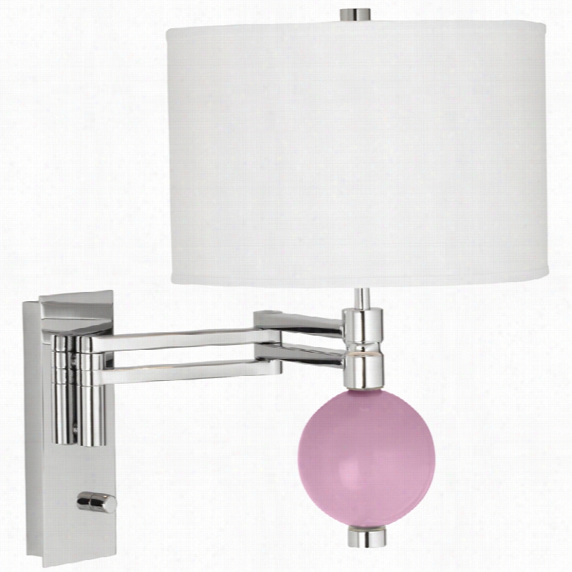 Contemporar  Pink Pansy Niko 18-inch-h Swing Arm Wall Lamp