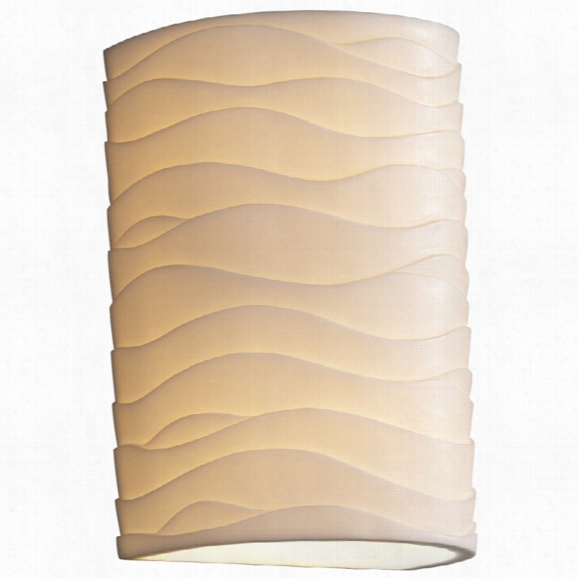 Contemporary Porcelina Wave 12 1/2""h Large Cylinder Outdoo R Wall Light