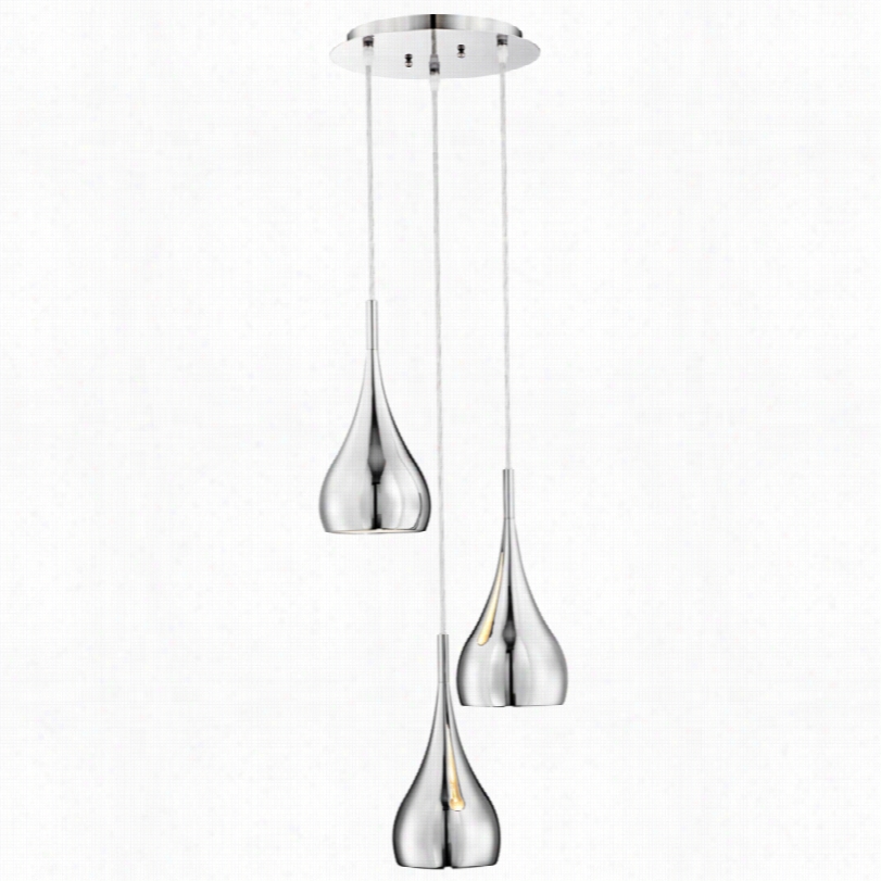 Contemporary Possini Euro Chrome Raindrop Triple Mini Pendant Light