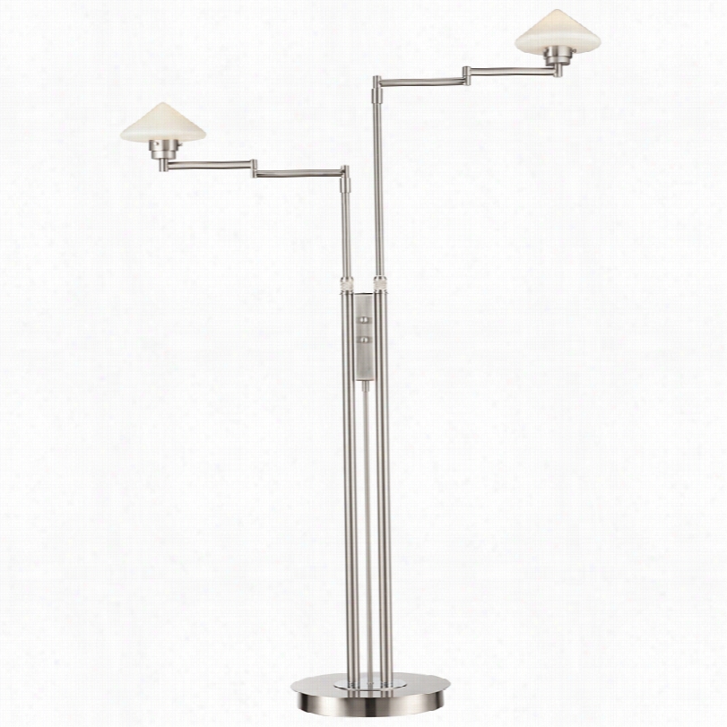 Contemporary Possini Euro Led Saitn Nickel 2-arm Floor Lamp