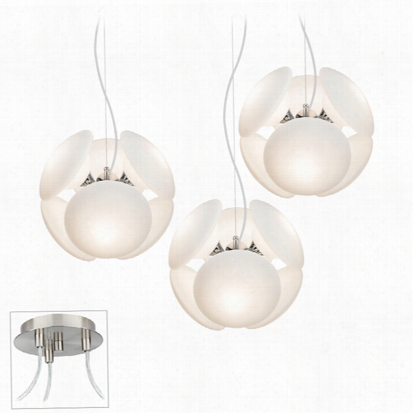 Contemporary Po$sini Euro Mushrooms 14-inc Hw Trilpe Swag Chandelier