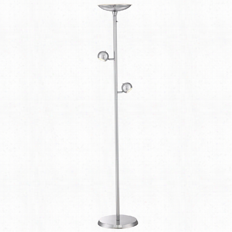 Contemporary Possini Eur O Nickel Contemporary Leed Torchiere Floor Lamp