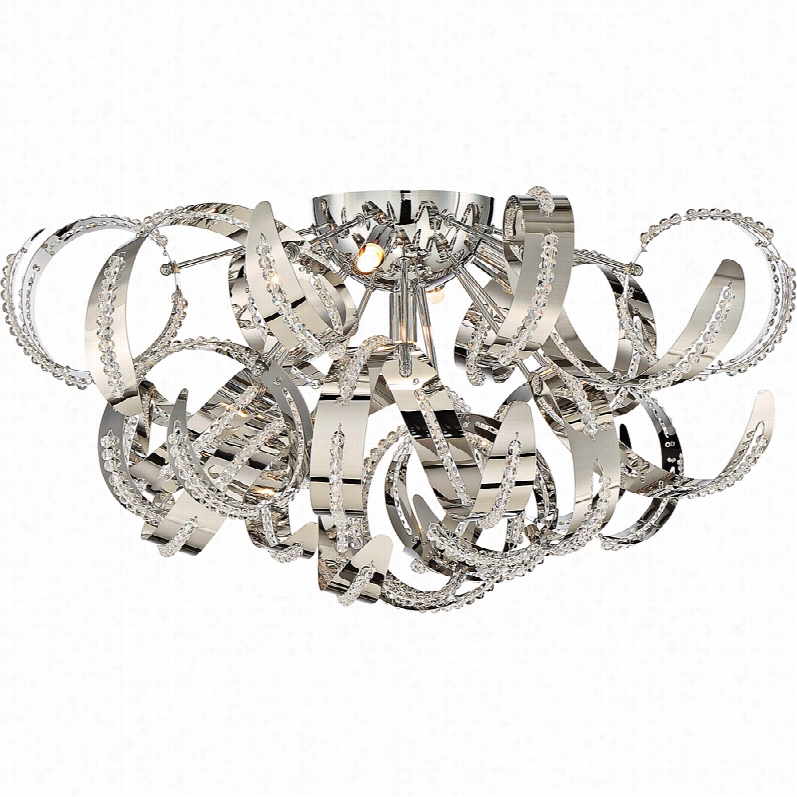 Contemporary Quoizel Ribbons Crystal Chrome 22-inch-w Ceilling Light