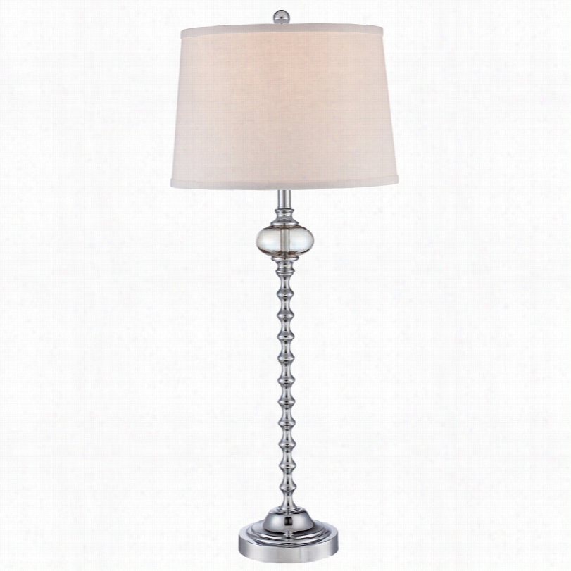 Contemporary Quoizel Shelburne Polished Chrome Clera Glass Table Lamp