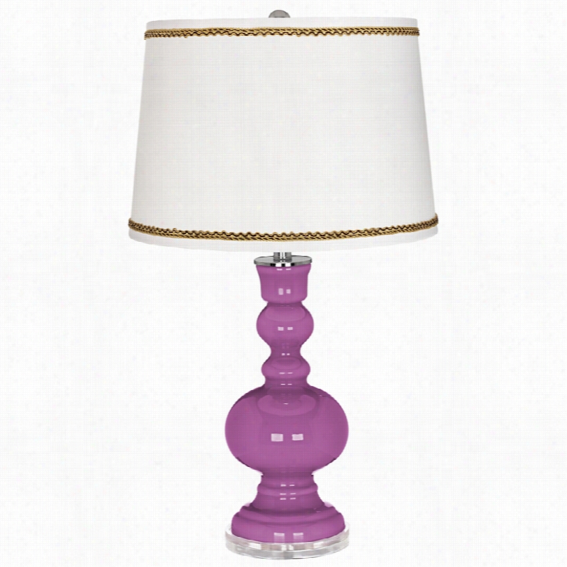 Contemporray Radiant Orcbid Apohecary Table Lamp With Twist Scroll Trim