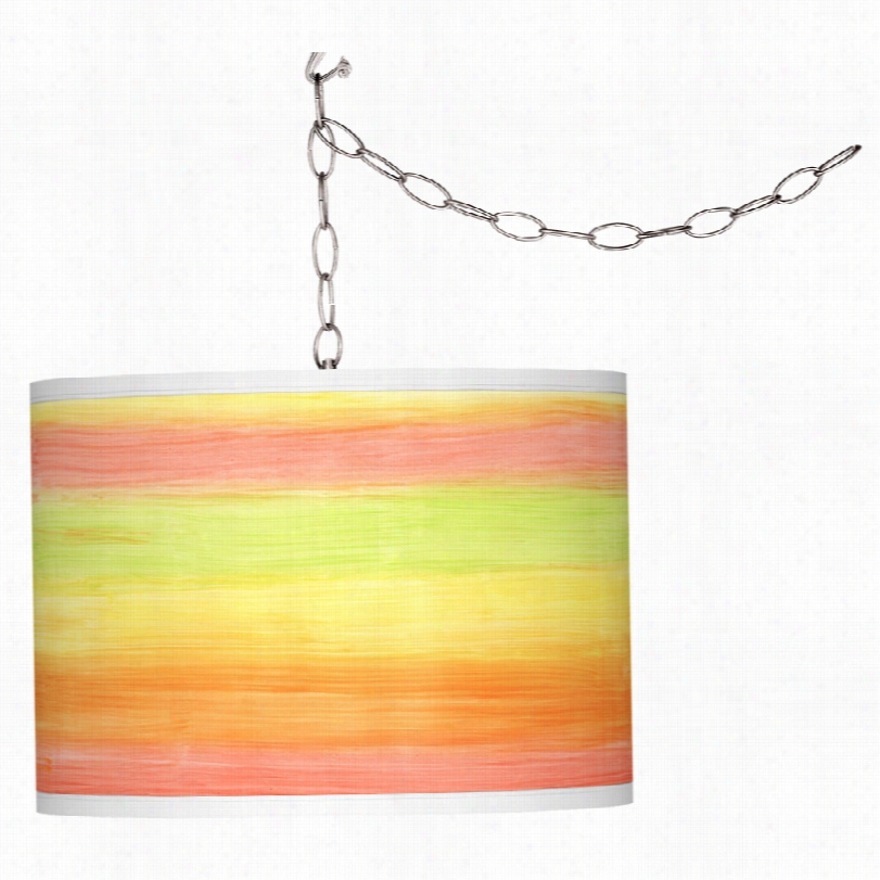 Contemporary Rainbow Mist Giclee Plug-in 13 1/2-inch-w Swag Chandelier