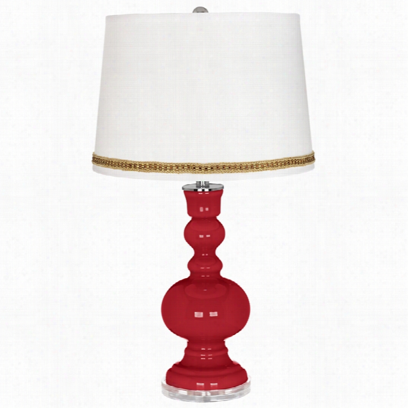 Contemporary Ribbon Red Apothecary 30-inch-h Table Lamp With Braid Trim