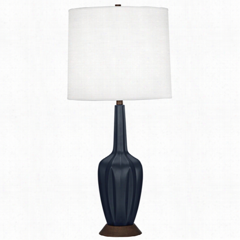 Contemporary Robert Abbey Cecilia Tall Midnight Bluetable Lamp