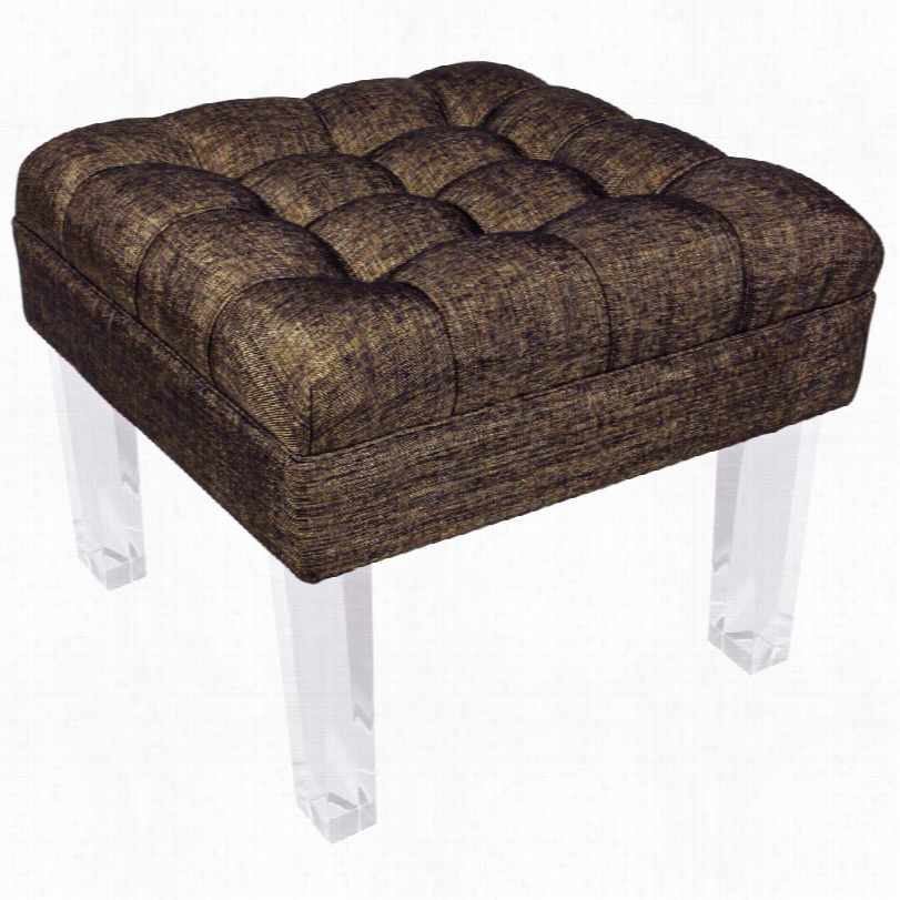 Contemporary Rojo 16 Monaco Square Brown Fabr Ic 24-inch-w Ottoman