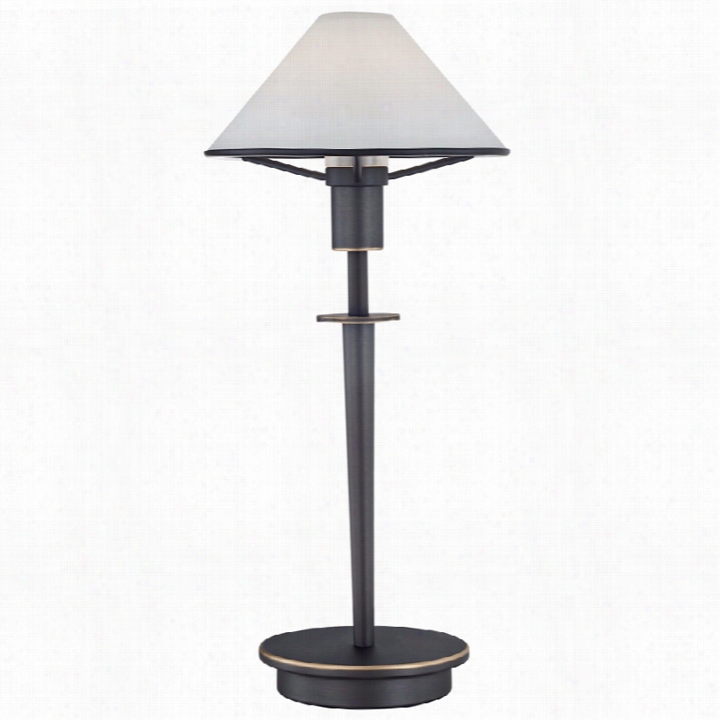 Contemporary Satin White Wit H Old Bronze Holtkoetter Desk Lamp