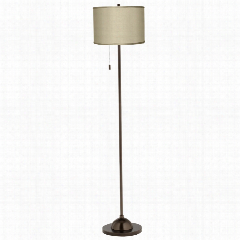 Contemporary Sesame Textured Silk Bronze 62-inch-h Club Floor Lamp