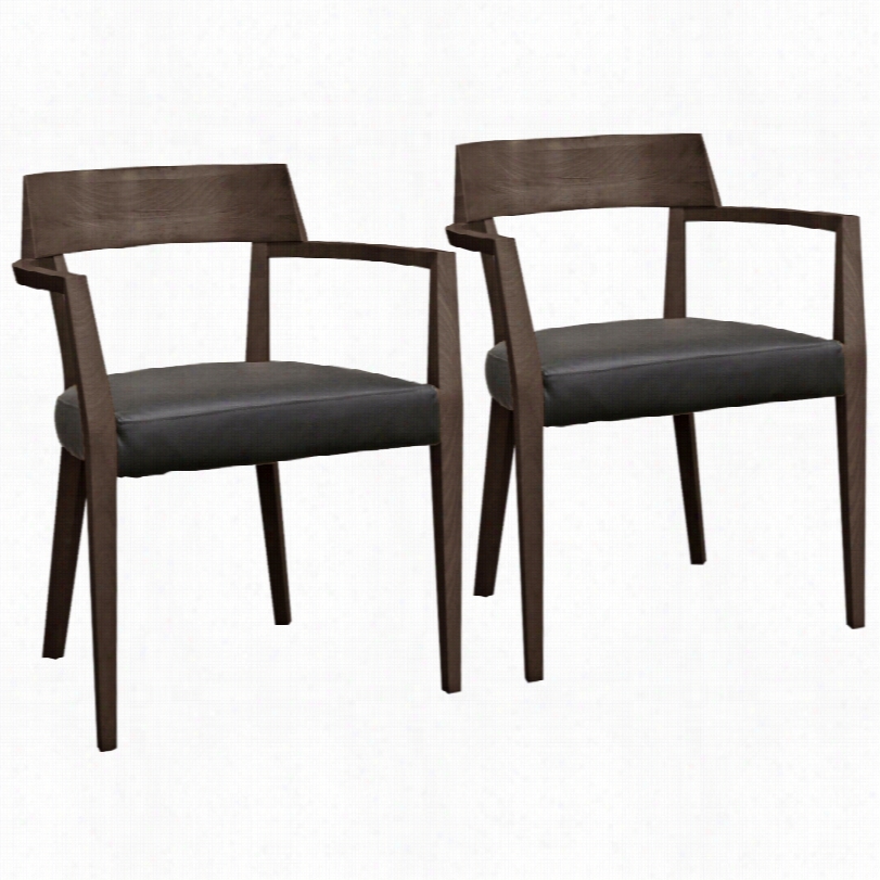 Contemporary Set Of 2 Laine Faux Leather 29 1/2-iinch-h Dining Chairs