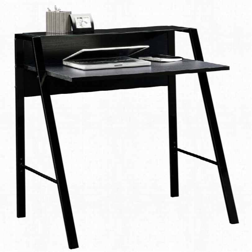 Con Temporary Sikl-screened Black Desk