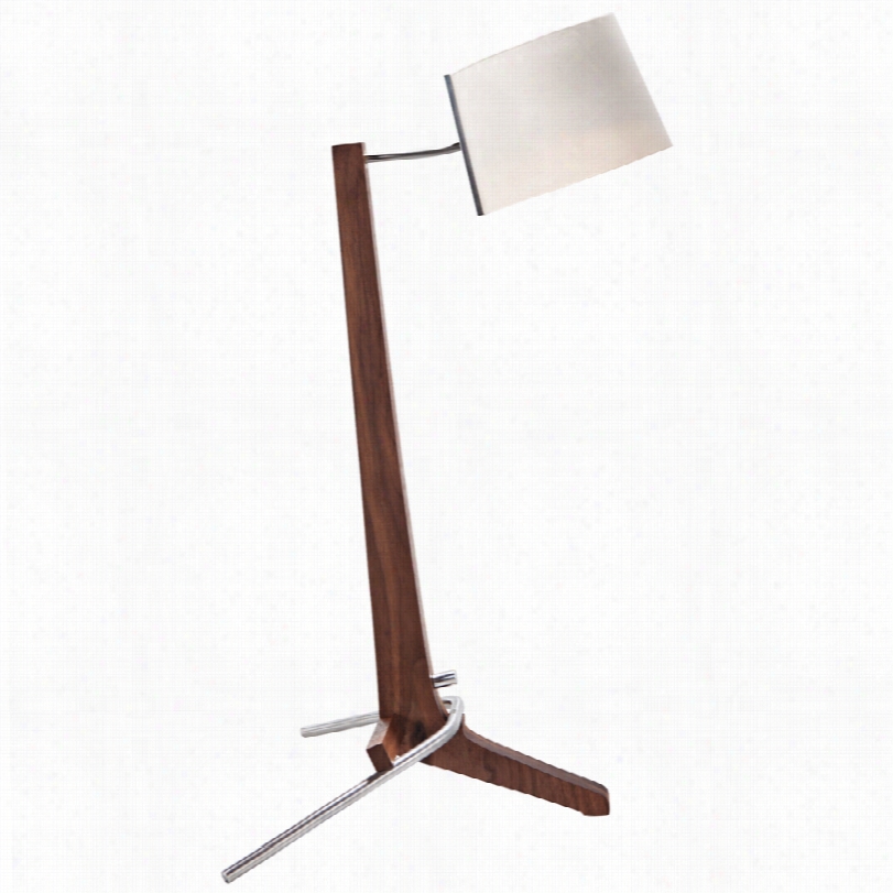 Contemporary Silva Oiled Walnut White 21 1/2-nich-h Cerno Table Lamp