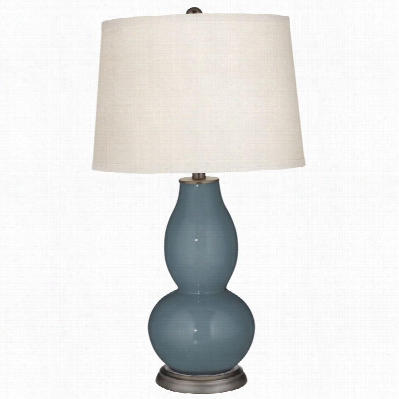 Contemporary Smoky Blue Double Gourd 29  1/2-inch-htable Lamp