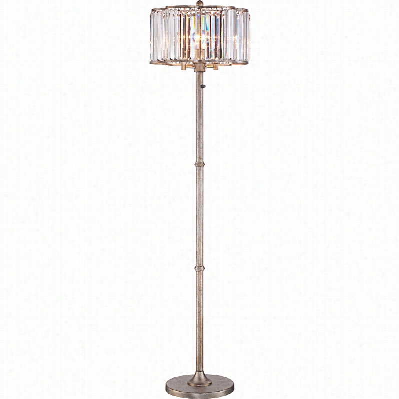 Contemporary Soft Silver Crystal  Glass 66-inch-h Flkor Lamp