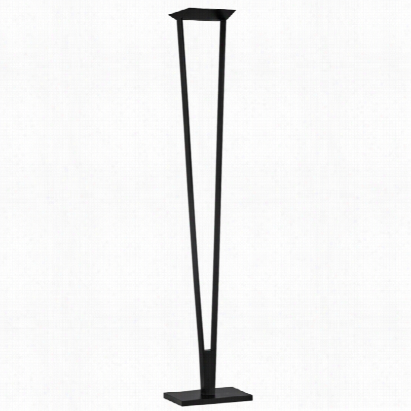 Contemporary Sonneman V Modern Satin Blac Led Torchiere Floor Lamp