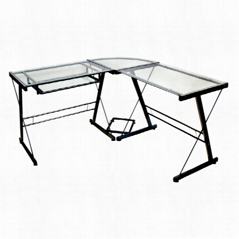 Contemporary Soreno Contemporary Black 3-piec E L-shaped Compter Desk