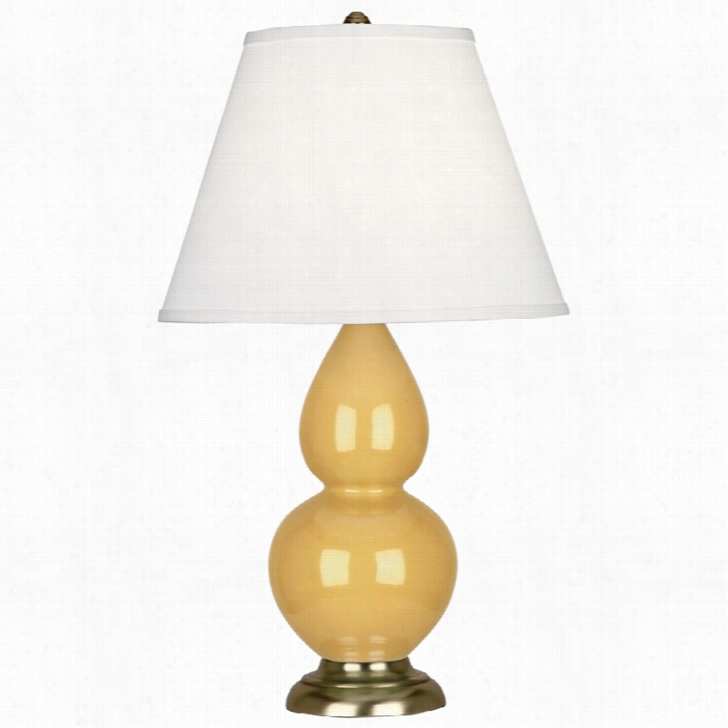 Contemporary Sunste Yellow  And Brass 22 3/4-inh-h Table Lamp